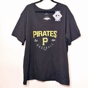 Pittsburgh Pirates Baseball Women’s Plus Size 2X Shirt Fanatics MLB Top Black